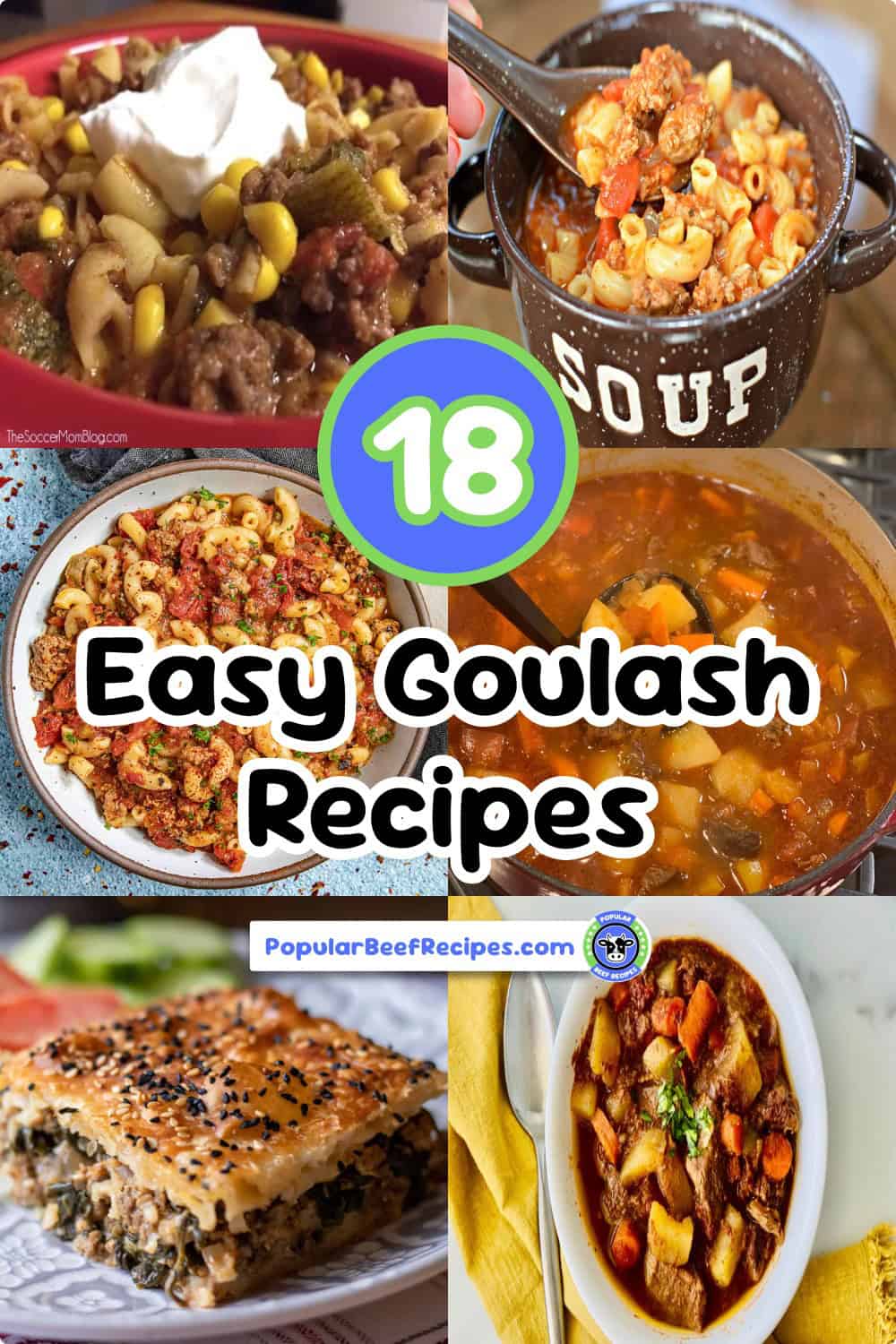 Delicious beef goulash dishes with vegetables and spices.